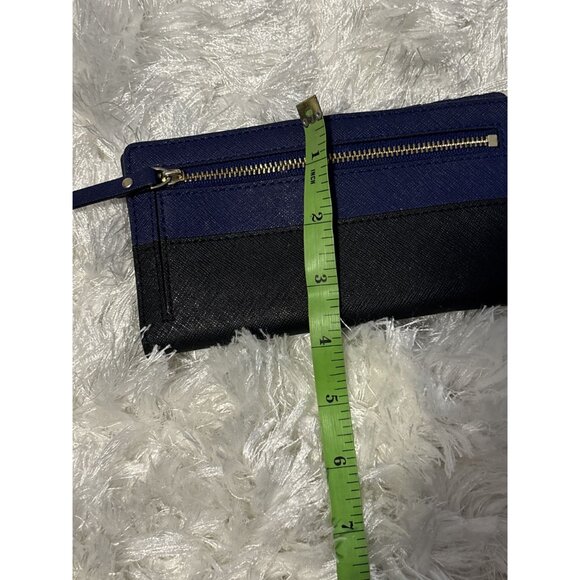 Kate Spade Leather Blue Color Block Bifold Wallet Minimalist - Picture 5 of 5